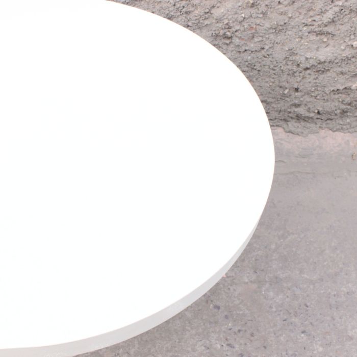 Mesa Comedor Ovalada Blanco Efecto Cemento, 200 Cm