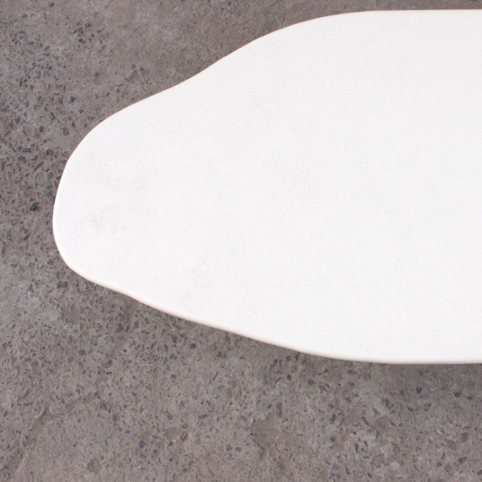 Mesa Centro Blanco Efecto Cemento, 140 Cm