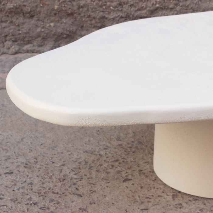 Mesa Centro Blanco Efecto Cemento, 140 Cm
