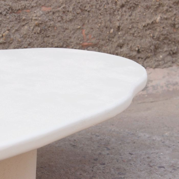 Mesa Centro Blanco Efecto Cemento, 140 Cm