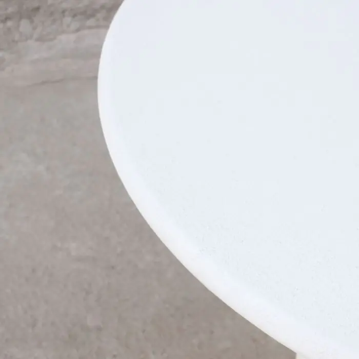 Mesa Comedor Blanco Efecto Cemento, 120 Cm