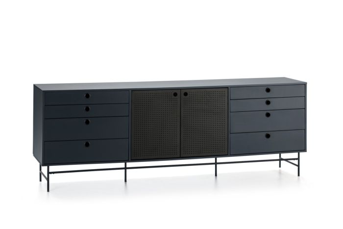 Aparador Escandinavo Negro / Azul, 212 Cm