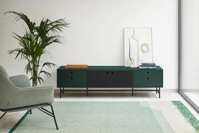 Mueble Tv Moderno Dm Lacado Metal ,180 Cm