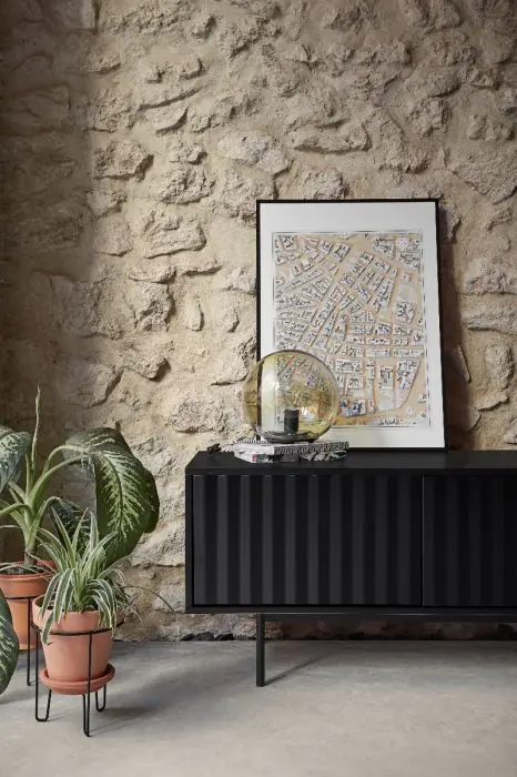 MUEBLE TV SIERRA 2P3C NEGRO/ROBLE CLARO