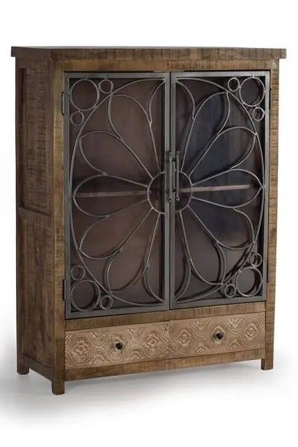 Vitrina Diseño Floral Estilo Vintage, 130 Cm