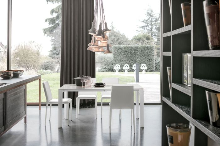 Mesa Comedor Moderna Cristal Metal Blanco
