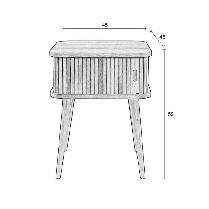 Mesa auxiliar Nogal Marrón Puerta Corredera, 59 Cm