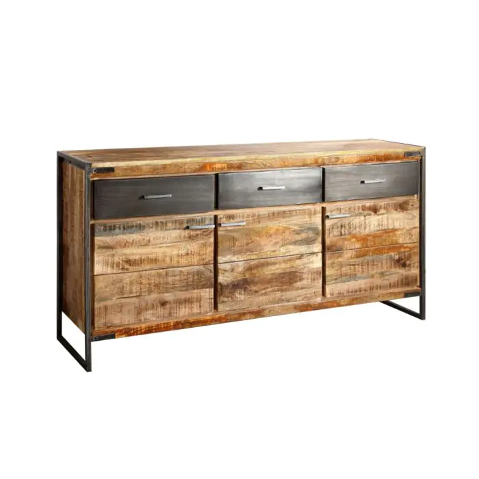 Aparador Cajones Madera Mango Metal, 170 Cm 
