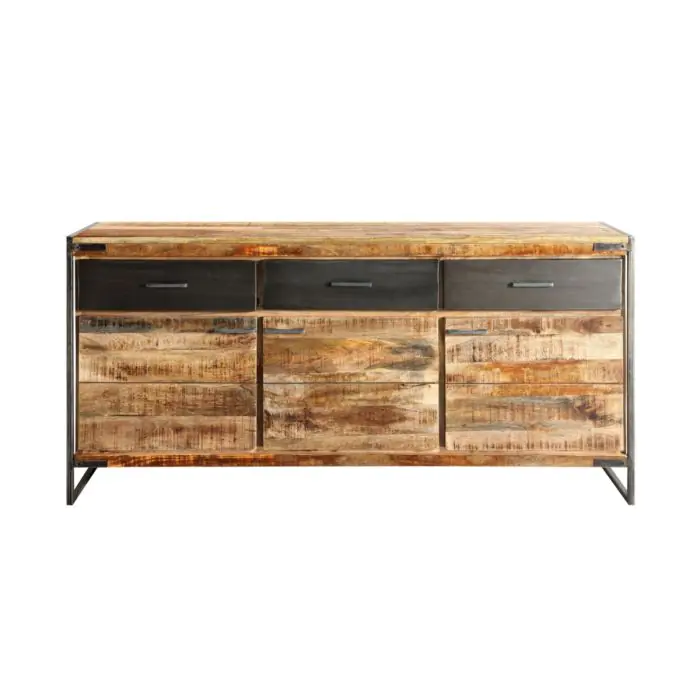 Aparador Cajones Madera Mango Metal, 170 Cm 