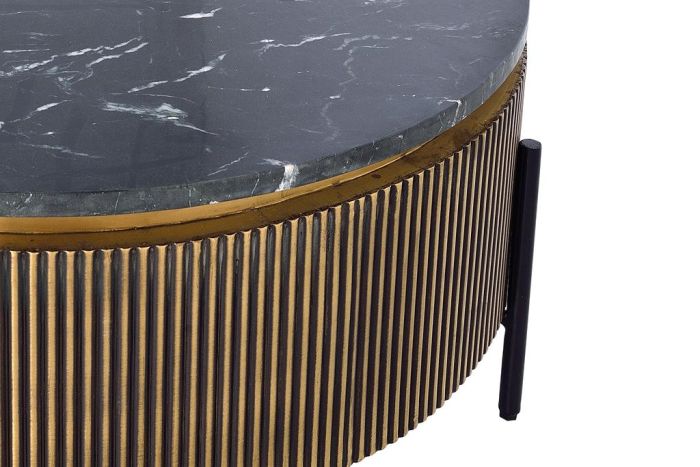 Mesa Centro Dorado/Negro, 90 Cm