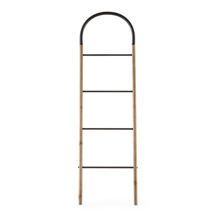 Escalera de esencia Nostálgica de Metal negro y
Madera natural.