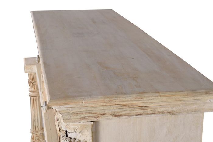 Aparador Madera Mango Blanco Envejecido, 120 Cm