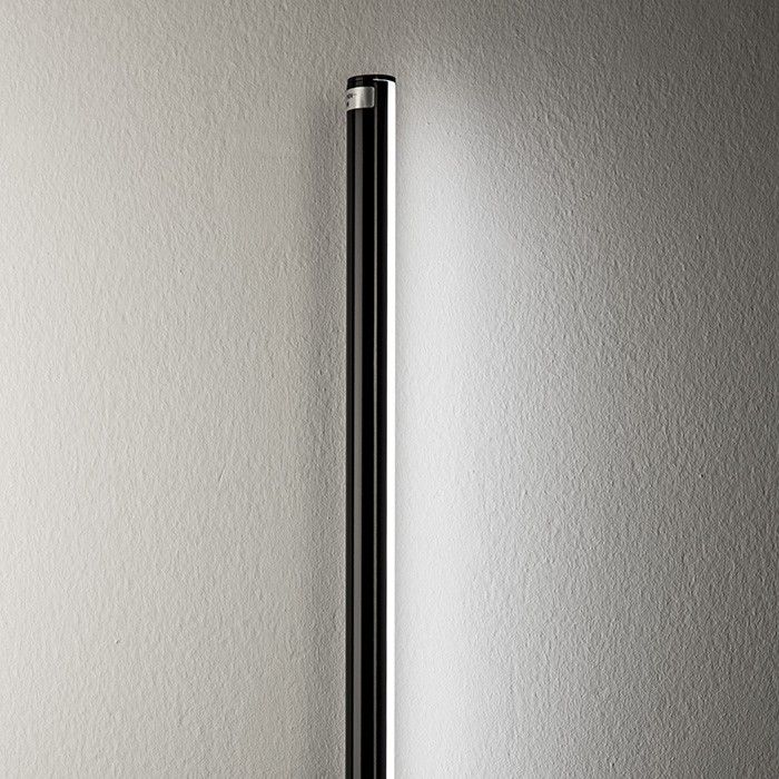 Lámpara De Pie Moderno Metal Negro LED 186 Cm