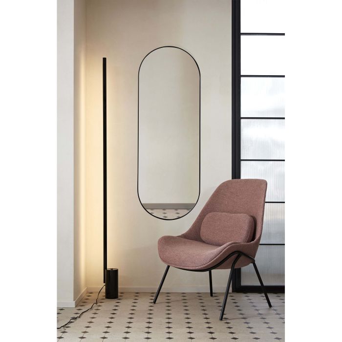 Lámpara De Pie Moderno Metal Negro LED 186 Cm