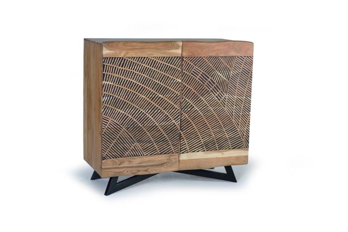 Aparador 2 Puertas talladas Madera, 90 Cm