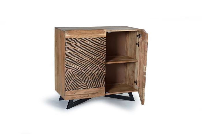 Aparador 2 Puertas talladas Madera, 90 Cm