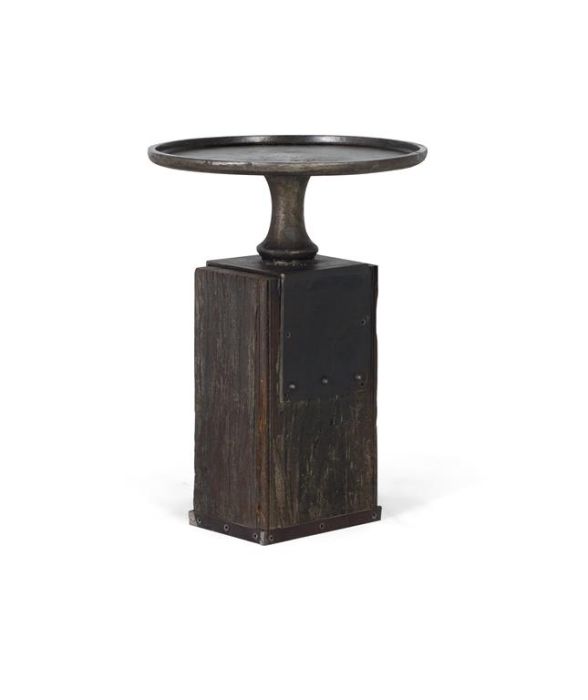 Mesa Auxiliar Madera Recuperada Metal, 62 Cm