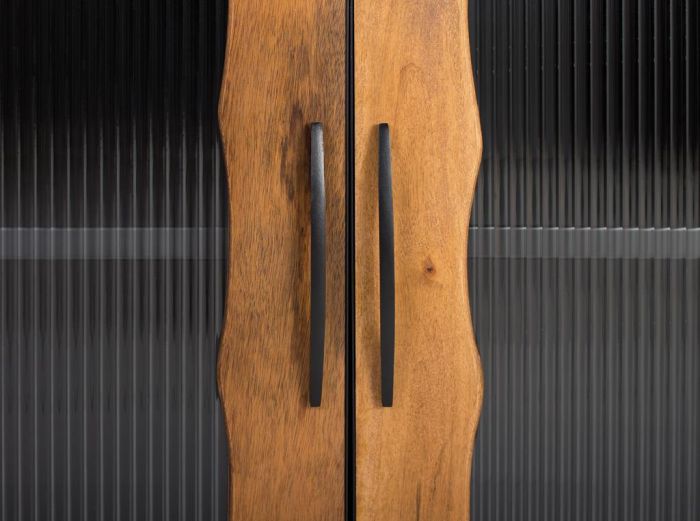 Aparador 2 Puertas Correderas Madera Mango Metal