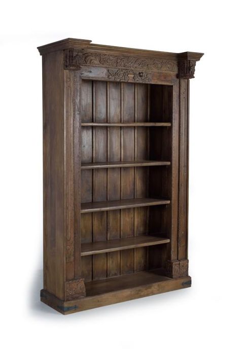 Librería Mango Marrón Tallada 4 Estantes, 222 Cm