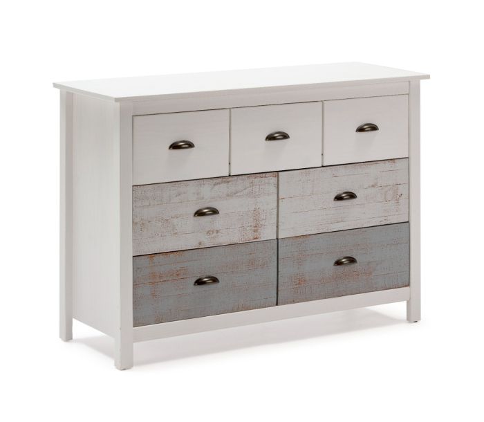 Cajonera romántica madera multicolor 3 cajones