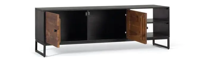 Mueble TV Madera de Palisandro/ Madera Mango Metal, 150 Cm