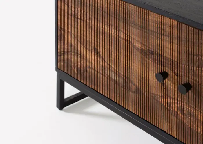 Mueble TV Madera de Palisandro/ Madera Mango Metal, 150 Cm