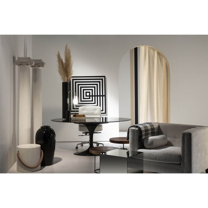 Taburete 40x40x40 con asa Cuerda/Gres -- Blanco
