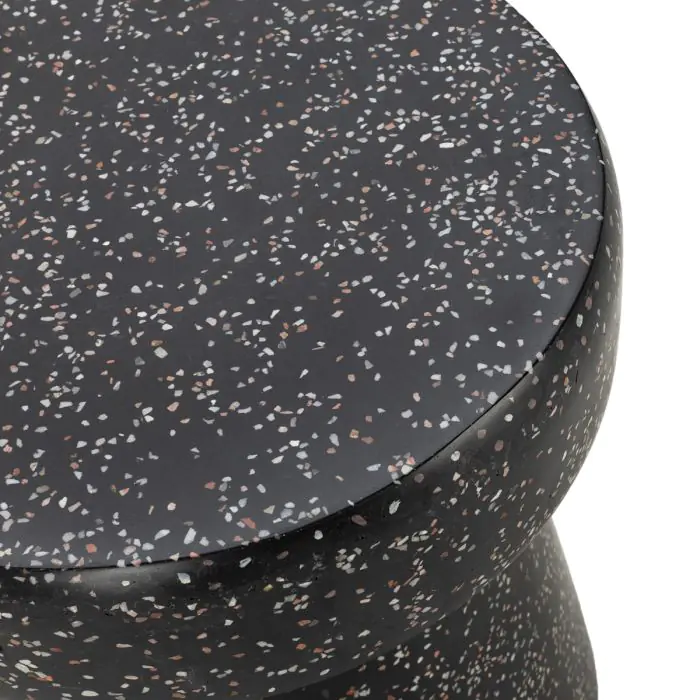 Taburete 40x40x46 Fibra Negro Terrazo 