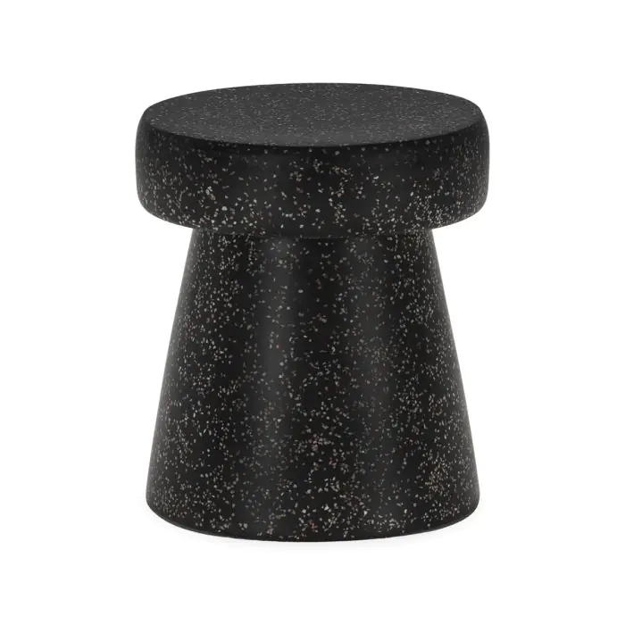 Taburete 40x40x46 Fibra Negro Terrazo 