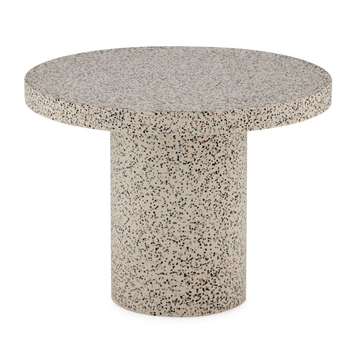 Mesa Auxiliar en Fibra de Piedra Blanca.