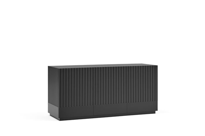 Aparador Doric 3 Puerta 3 cajones Negro Antracita, 150 Cm