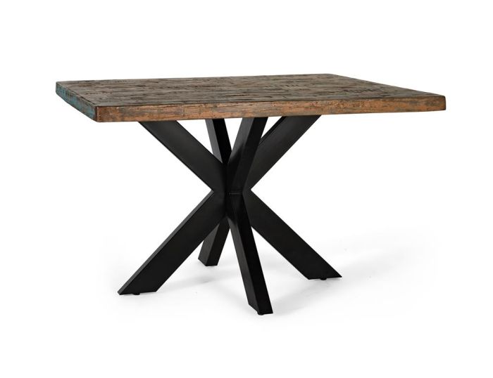 Mesa De Comedor Madera Recuperada Multicolor,120 Cm