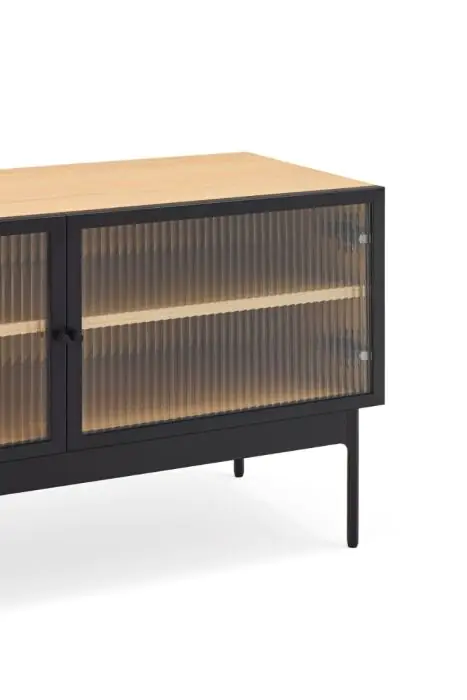 Mueble  De Televisión Diseño Natural Negro, 180 cm