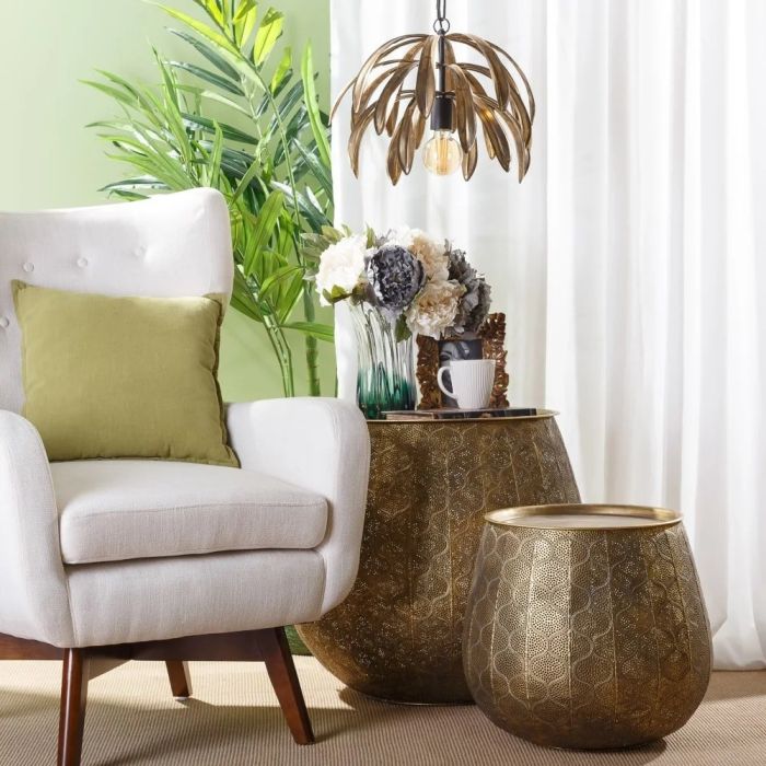 Lámpara De Techo Decor Oro Metal