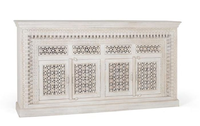 Aparador Jalna blanco 4 cajones 4 puertas