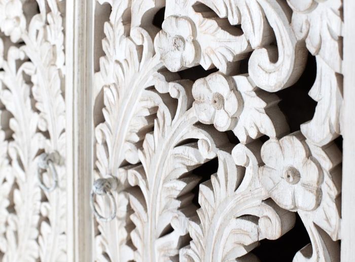 Armario Madera Blanco Envejecido 2 Puertas, 180 Cm