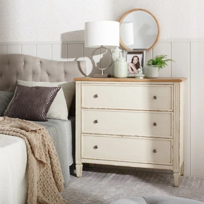 Cómoda Beige Madera Abeto, 90 Cm