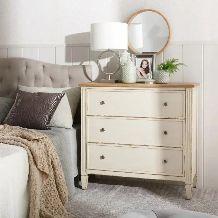 Cómoda Beige Madera Abeto, 90 Cm