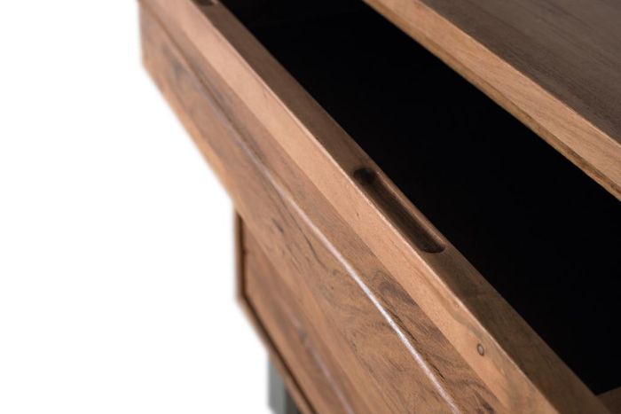 Cómoda Acacia Natural Plata 3 Cajones, 91 Cm
