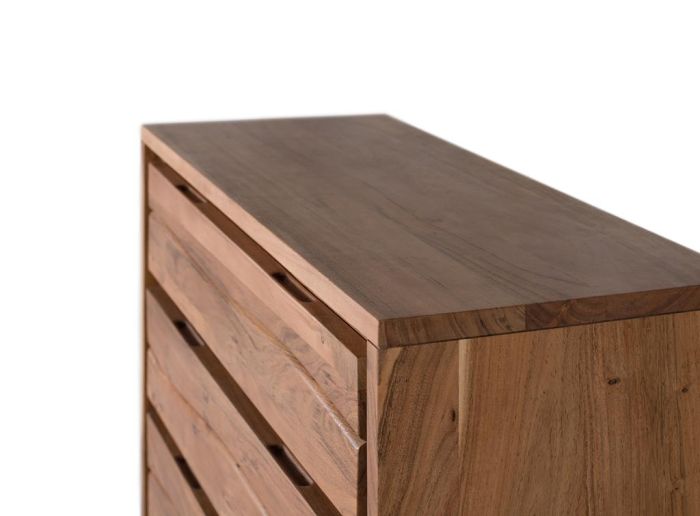 Cómoda Acacia Natural Plata 3 Cajones, 91 Cm