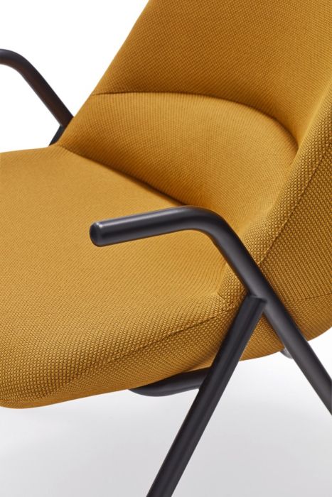 Butaca Grande Tejido Mostaza Negro, 43/114 cm