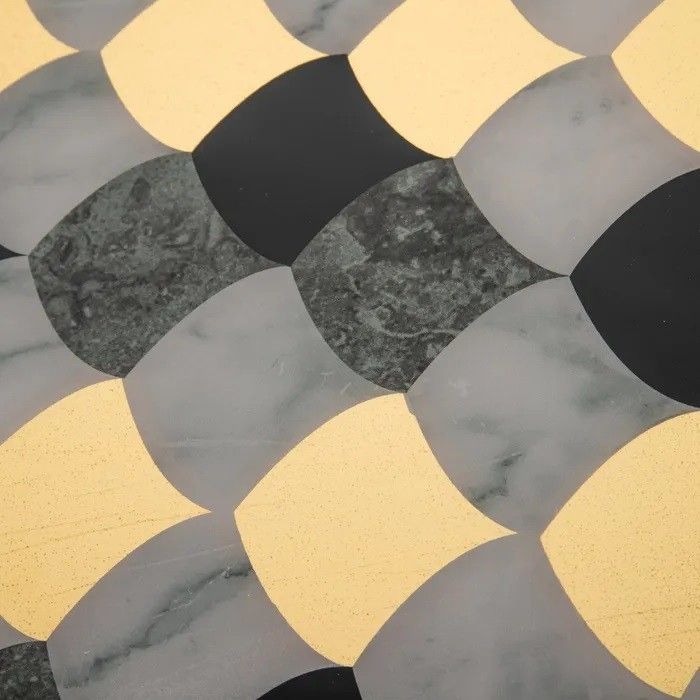 Mesa Bar Geométrico Oro Blanco, 75 Cm