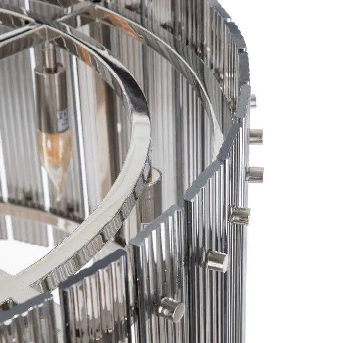 Lámpara de Techo Cristal Metal Plata, 39 Cm