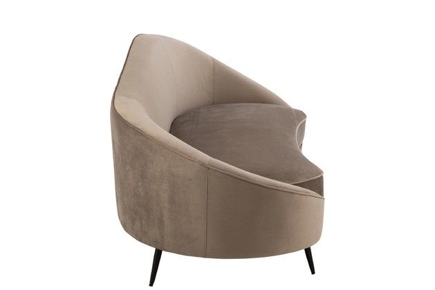 Sofá Elisabeth Tejido Metal Gris Negro, 180 Cm