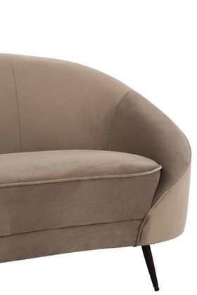 Sofá Elisabeth Tejido Metal Gris Negro, 180 Cm