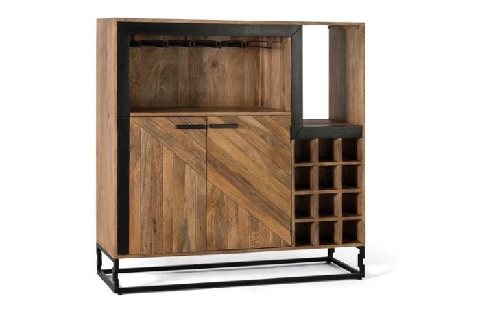 Mueble Bar Madera Mango Metal, 120 Cm