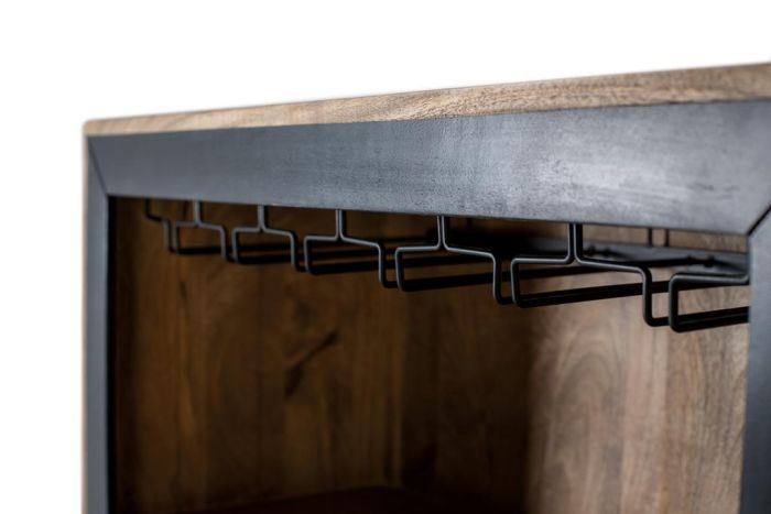 Mueble Bar Madera Mango Metal, 120 Cm