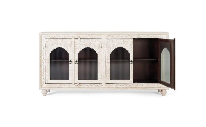 Aparador 4 Puertas Mango Blanco, 180 Cm