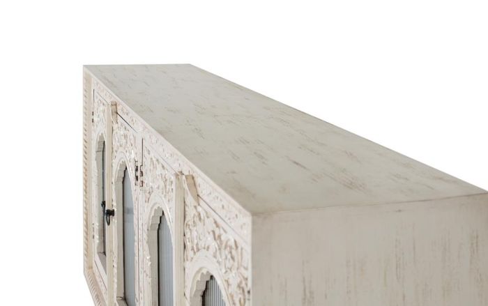 Aparador 4 Puertas Mango Blanco, 180 Cm