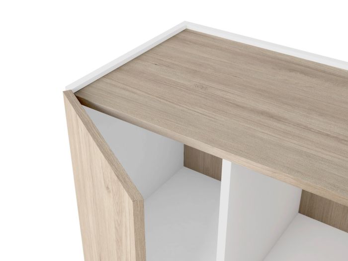 Mueble Auxiliar Blanco Natural 2 Puertas, 125,6 Cm